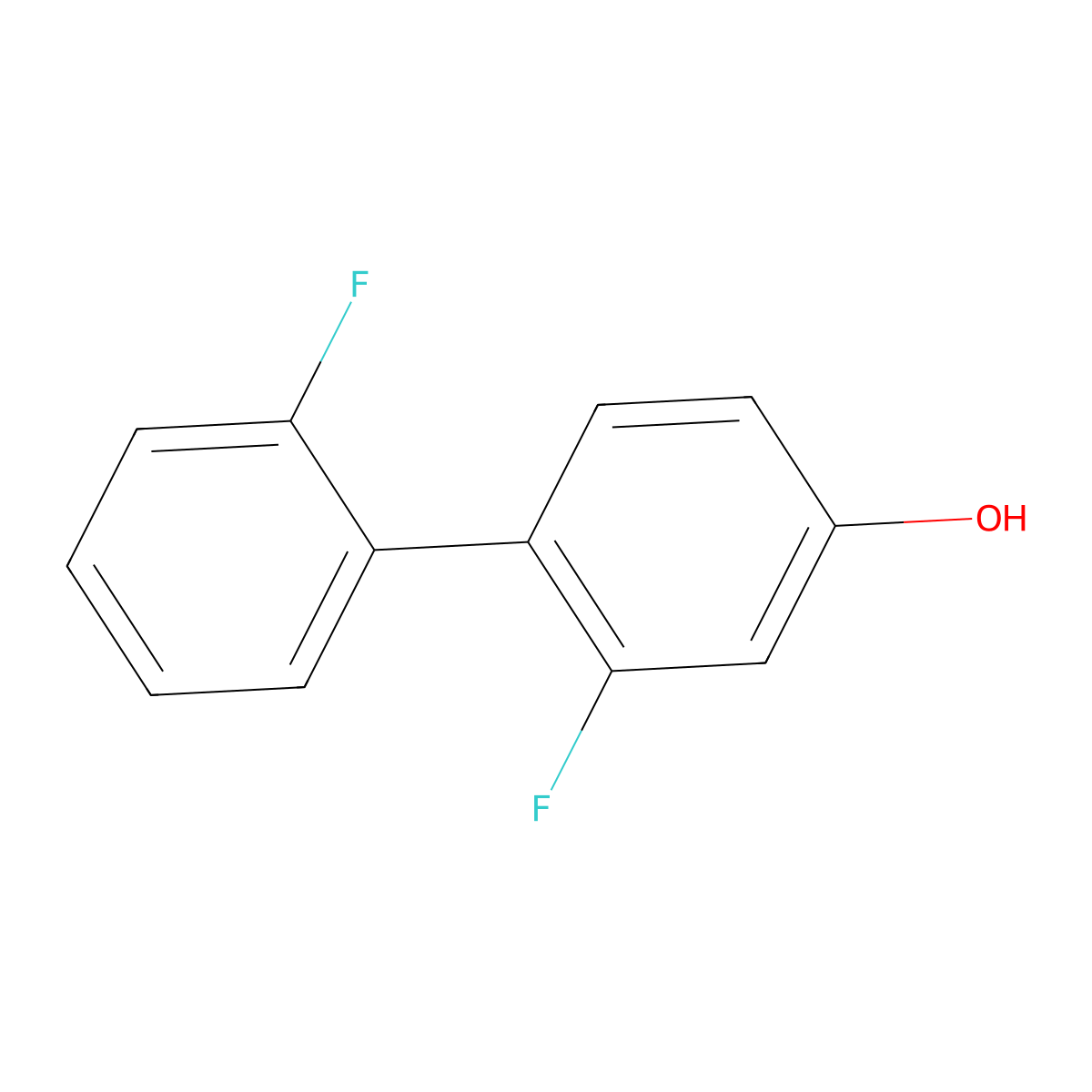 3-Fluoro-4-(2-fluorophenyl)phenol molecular structure, CAS 1214375-77-5