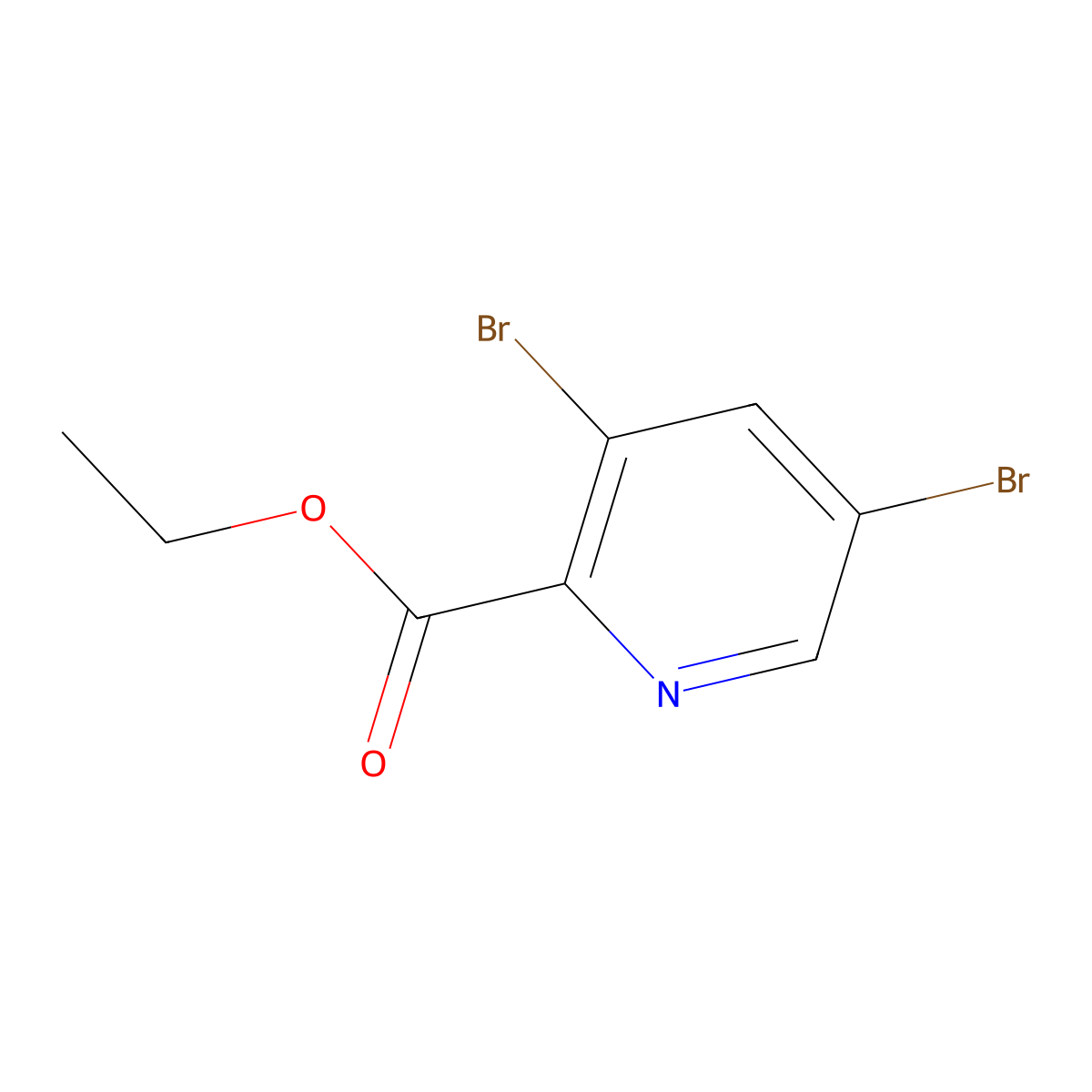 Ethyl 3,5-dibromopicolinate molecular structure, CAS 1214375-81-1