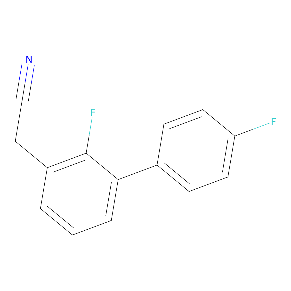 2-(2,4'-Difluoro-[1,1'-biphenyl]-3-yl)acetonitrile molecular structure, CAS 1214376-04-1