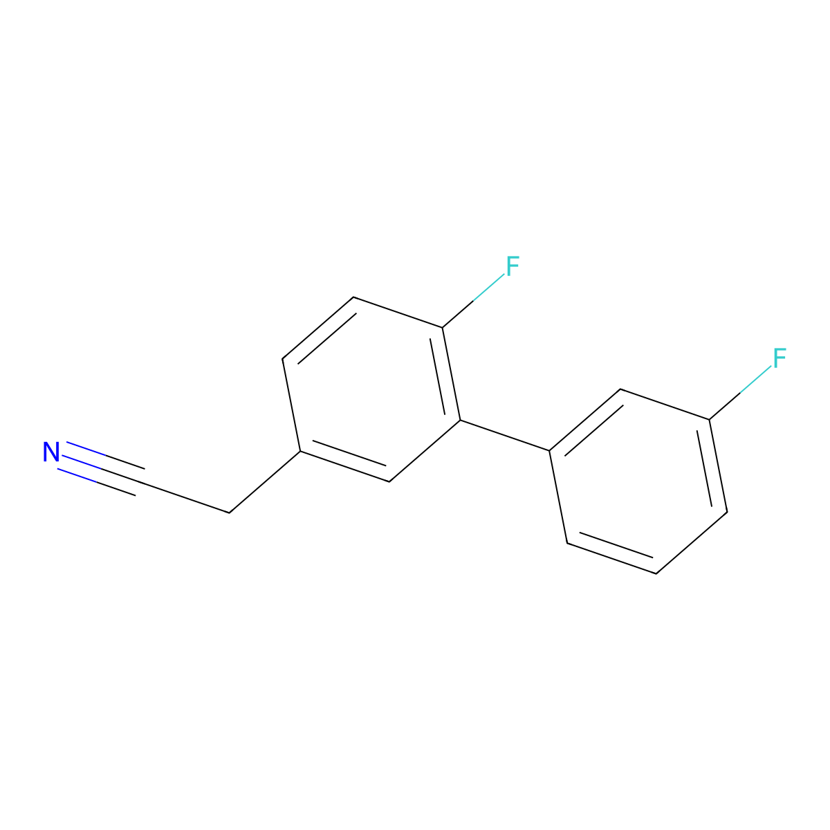 2-(3',6-Difluoro-[1,1'-biphenyl]-3-yl)acetonitrile molecular structure, CAS 1214376-09-6