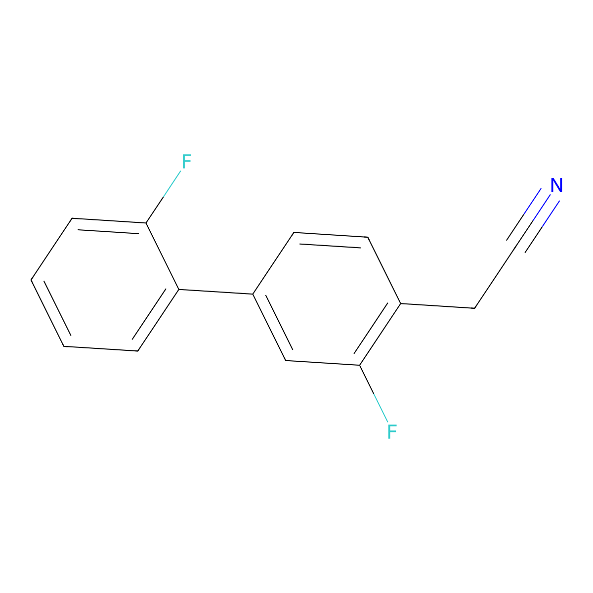 2-[2-Fluoro-4-(2-fluorophenyl)phenyl]acetonitrile molecular structure, CAS 1214376-14-3