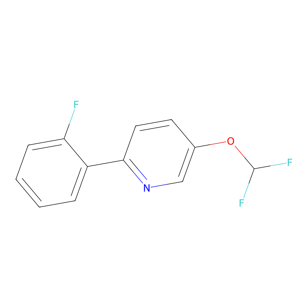 5-(Difluoromethoxy)-2-(2-fluorophenyl)pyridine molecular structure, CAS 1214376-18-7