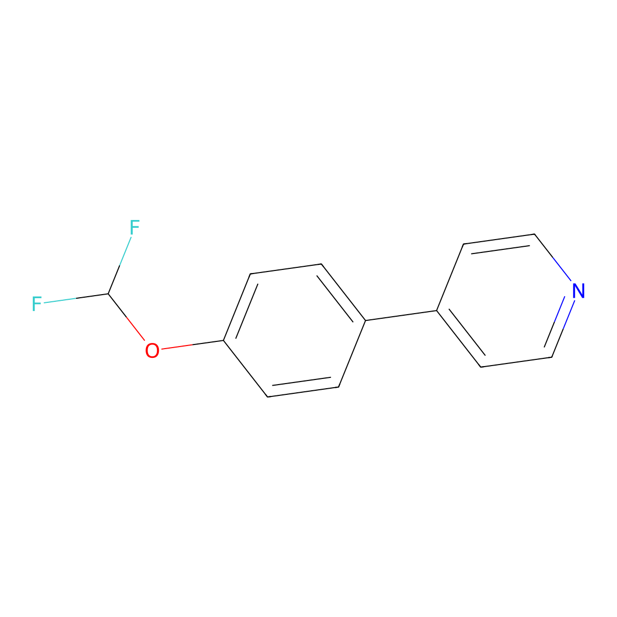 4-(4-(Difluoromethoxy)phenyl)pyridine molecular structure, CAS 1214376-22-3