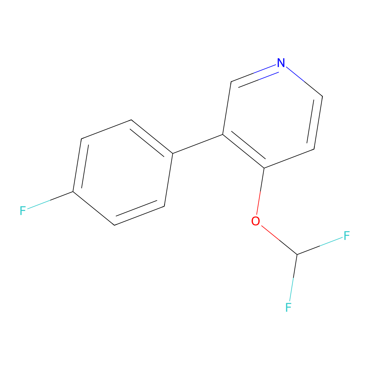 4-(Difluoromethoxy)-3-(4-fluorophenyl)pyridine molecular structure, CAS 1214376-23-4