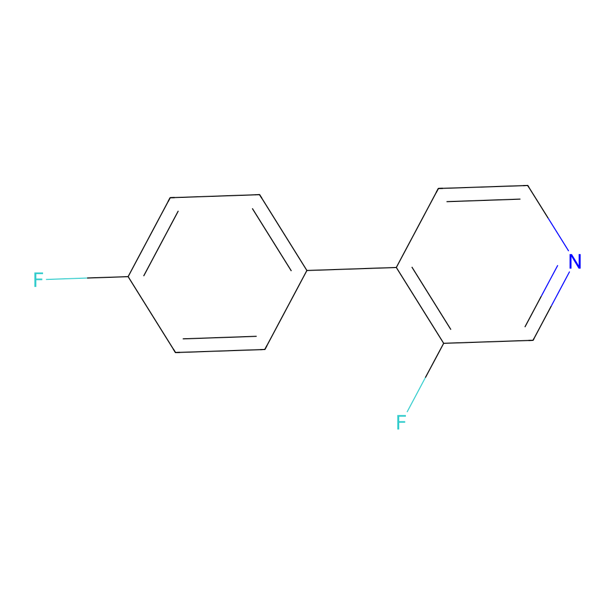 3-Fluoro-4-(4-fluorophenyl)pyridine molecular structure, CAS 1214376-31-4