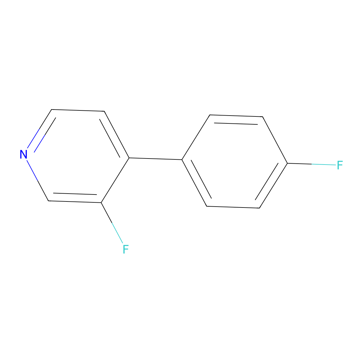 3-Fluoro-4-(4-fluorophenyl)pyridine molecular structure, CAS 1214376-31-4