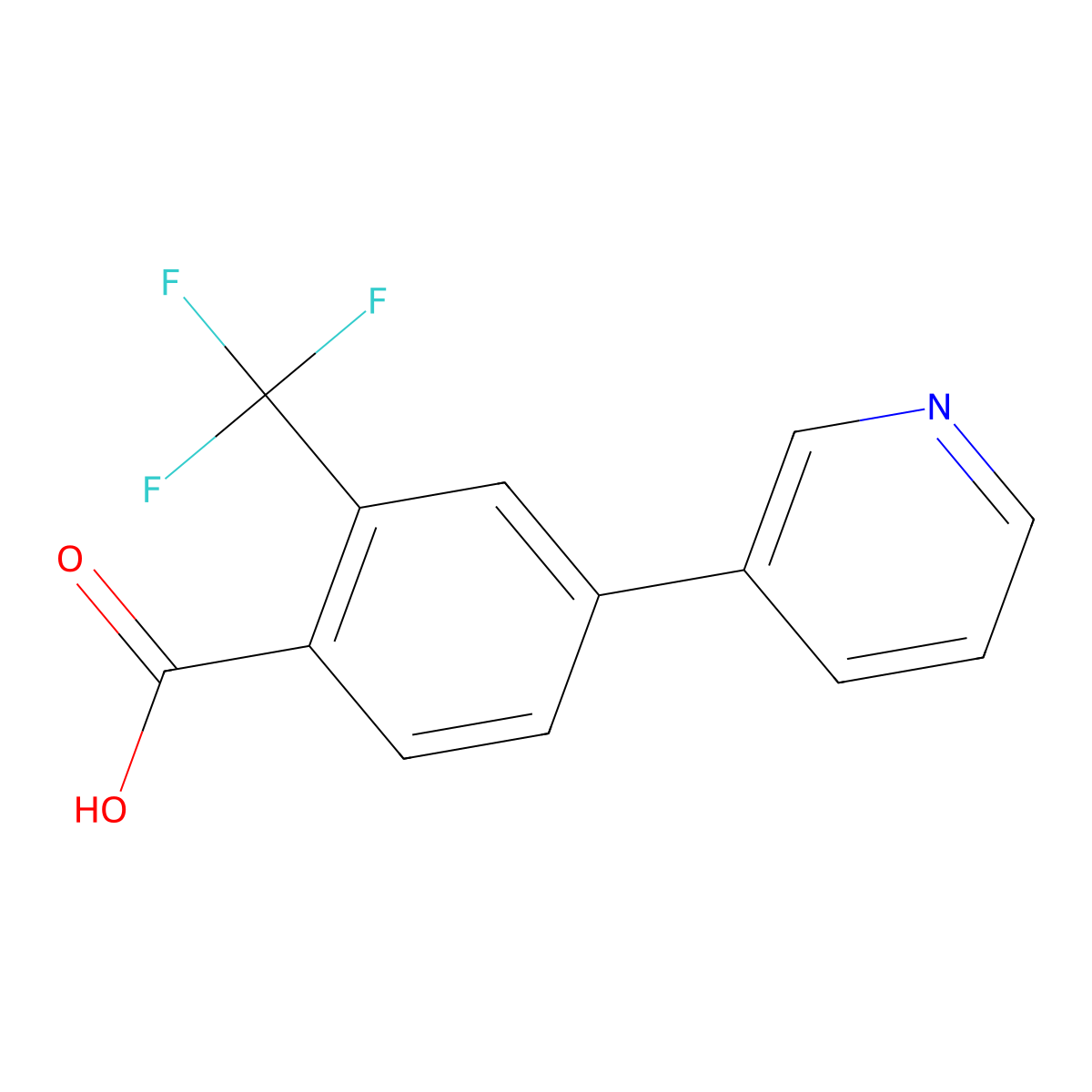 4-(Pyridin-3-yl)-2-(trifluoromethyl)benzoic acid molecular structure, CAS 1214376-47-2