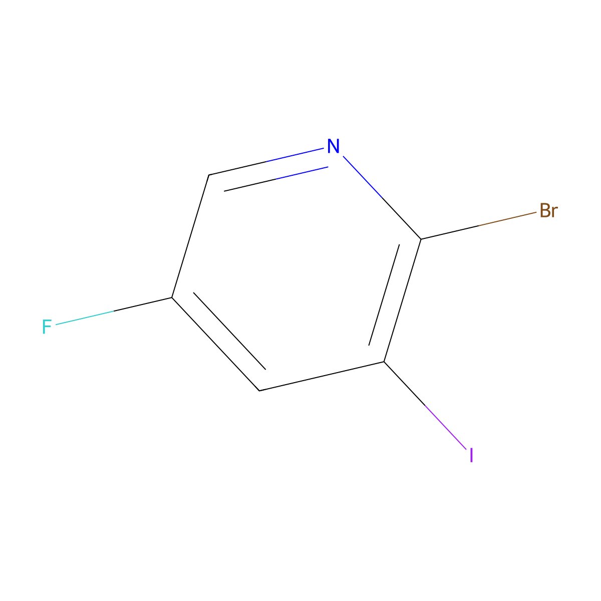 2-Bromo-5-fluoro-3-iodopyridine molecular structure, CAS 1214376-85-8