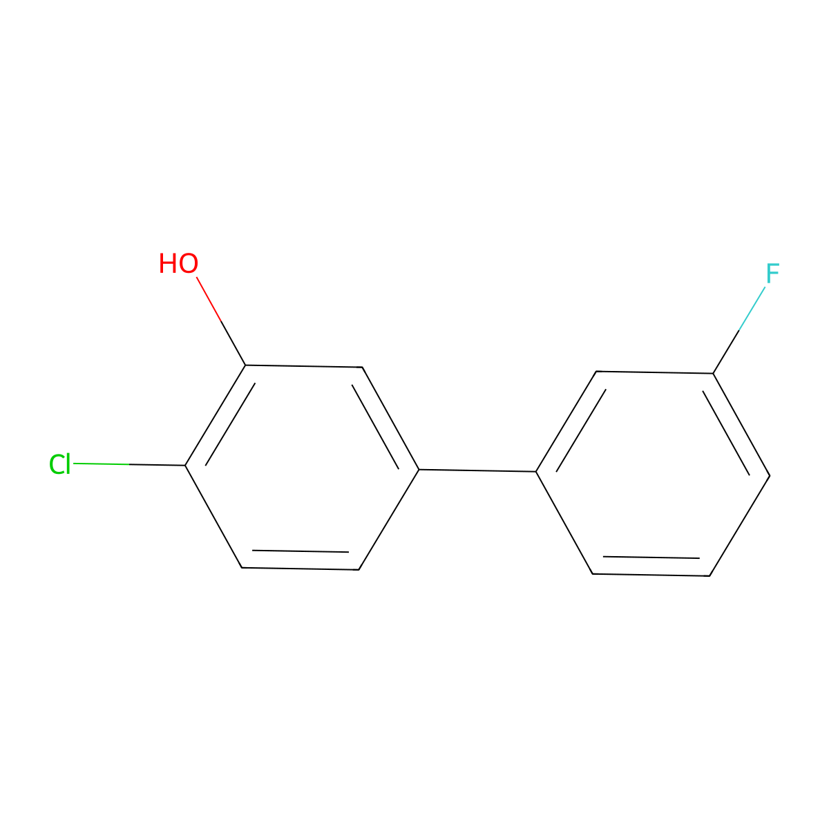 2-Chloro-5-(3-fluorophenyl)phenol molecular structure, CAS 1214376-89-2