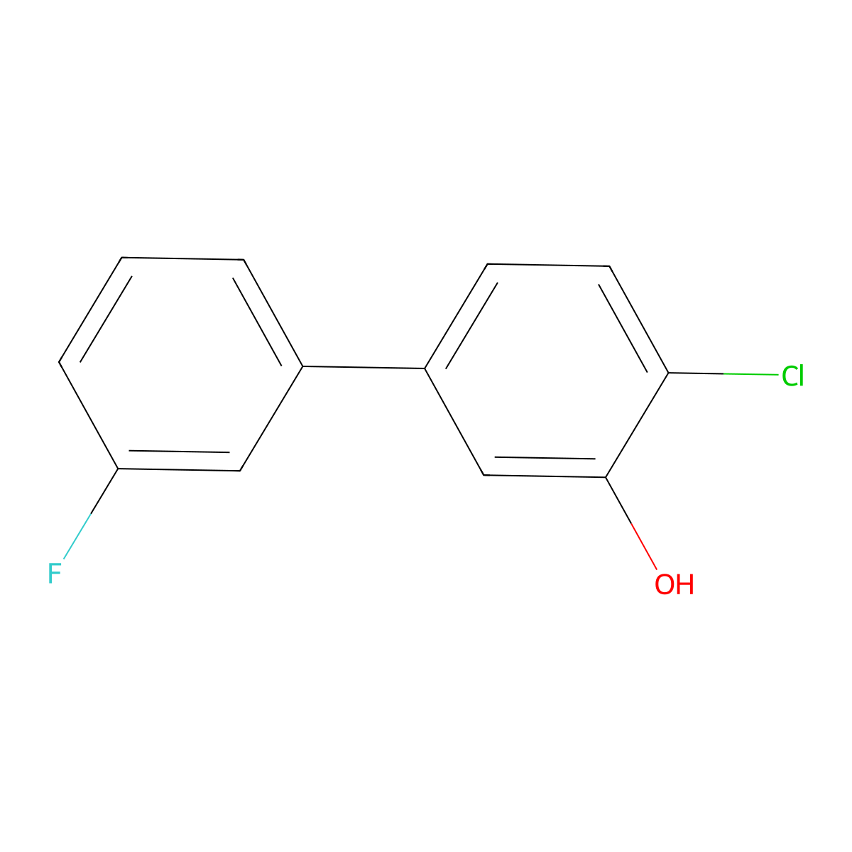 2-Chloro-5-(3-fluorophenyl)phenol molecular structure, CAS 1214376-89-2