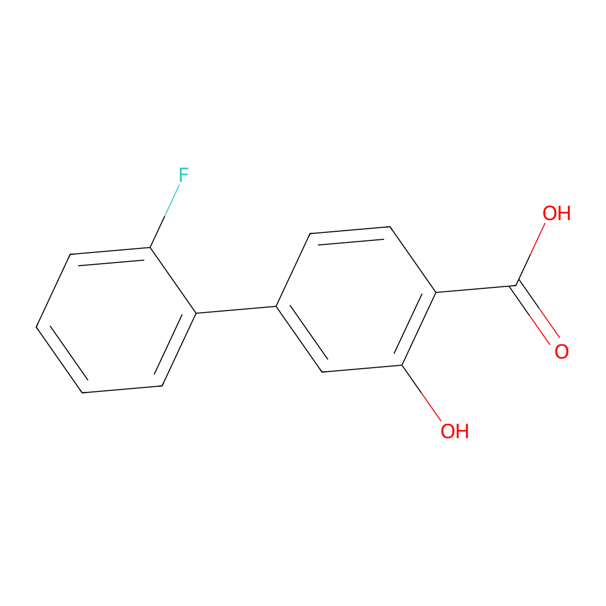 4-(2-Fluorophenyl)-2-hydroxybenzoic acid molecular structure, CAS 1214376-93-8