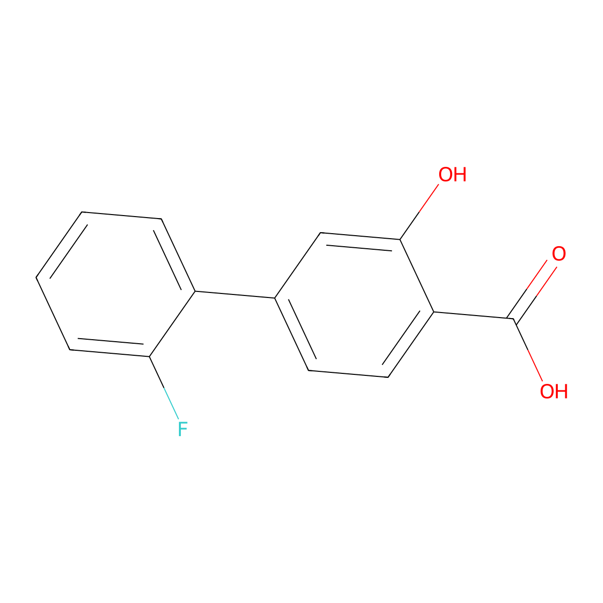 4-(2-Fluorophenyl)-2-hydroxybenzoic acid molecular structure, CAS 1214376-93-8