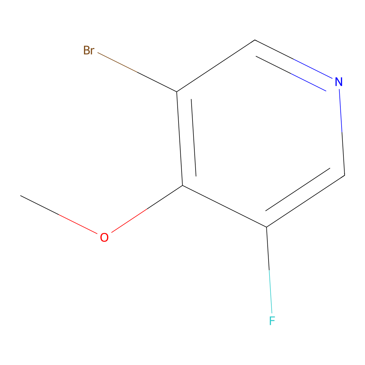 Pyridine, 3-bromo-5-fluoro-4-methoxy- molecular structure, CAS 1214376-94-9
