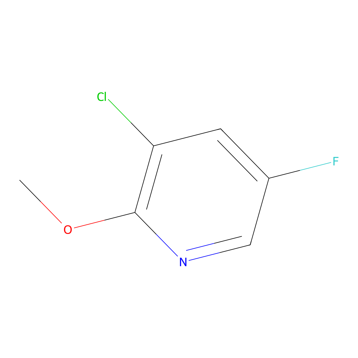 3-Chloro-5-fluoro-2-methoxypyridine molecular structure, CAS 1214377-00-0