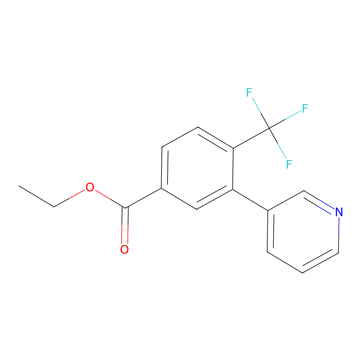 Ethyl 3-(3-pyridinyl)-4-(trifluoromethyl)benzoate molecular structure, CAS 1214377-01-1