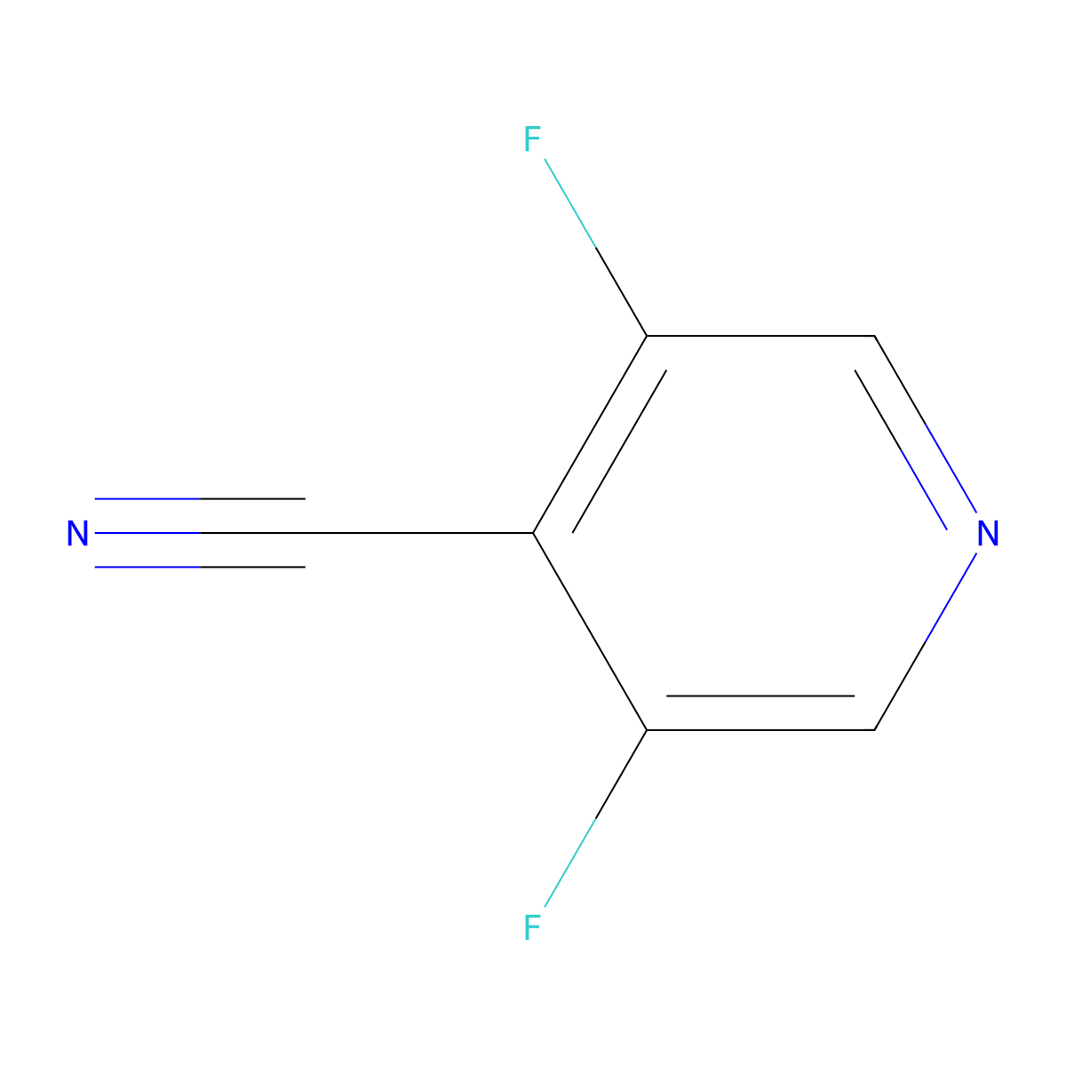 3,5-Difluoropyridine-4-carbonitrile molecular structure, CAS 1214377-09-9