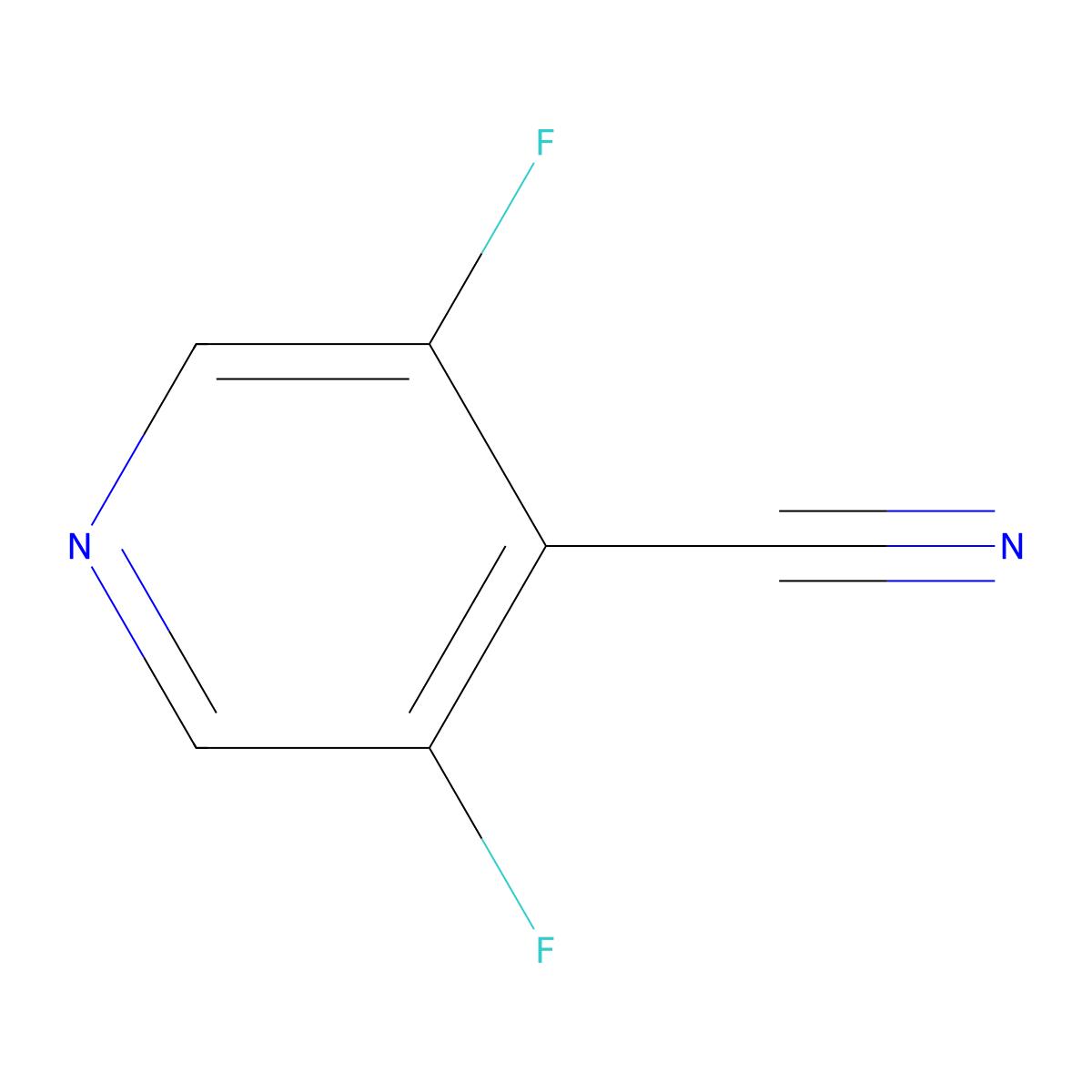 3,5-Difluoropyridine-4-carbonitrile molecular structure, CAS 1214377-09-9