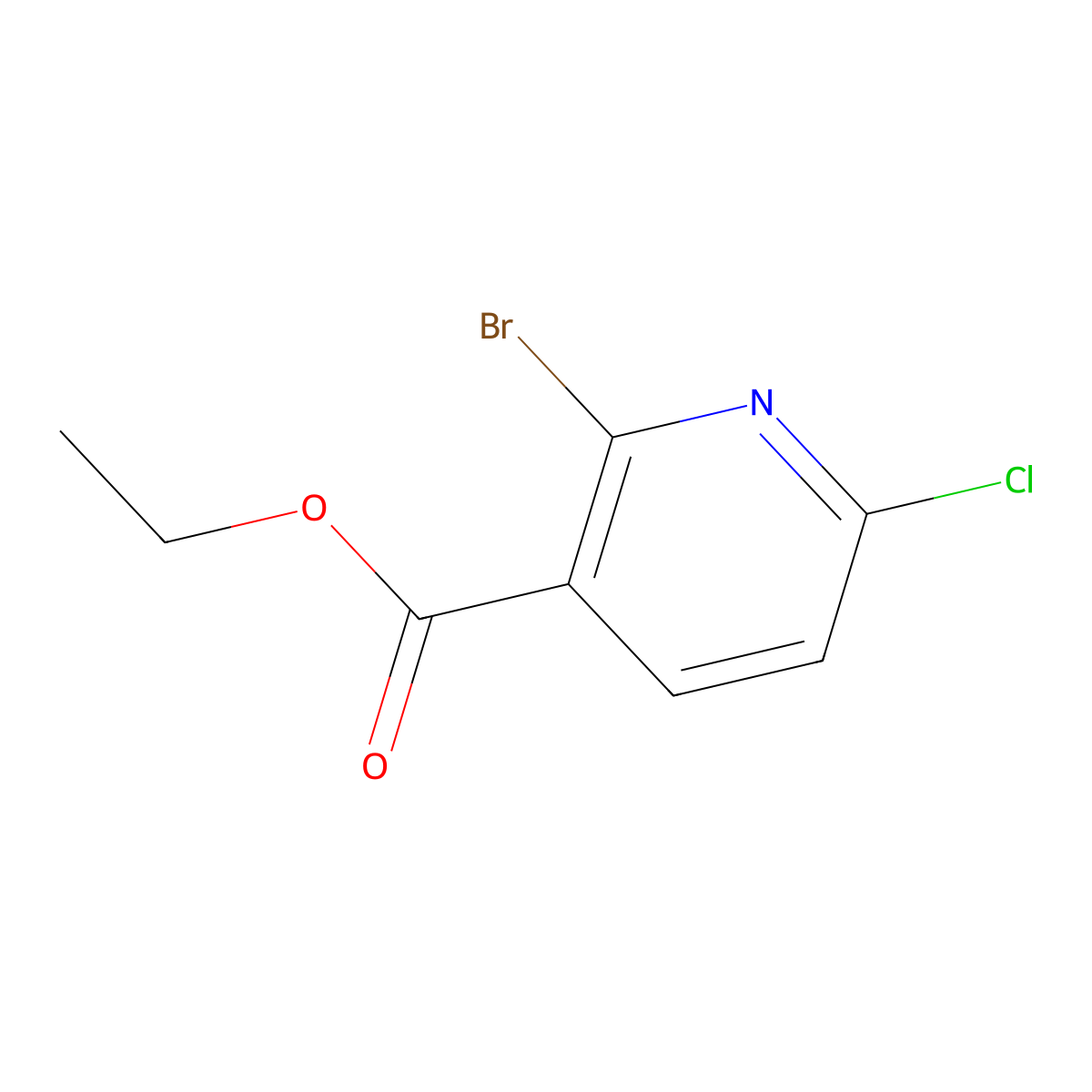 Ethyl 2-bromo-6-chloronicotinate molecular structure, CAS 1214377-13-5