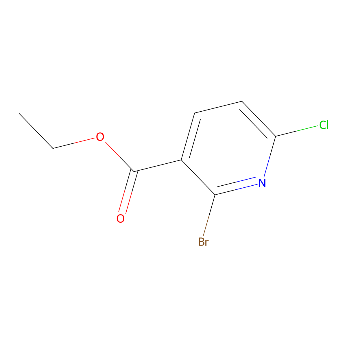 Ethyl 2-bromo-6-chloronicotinate molecular structure, CAS 1214377-13-5