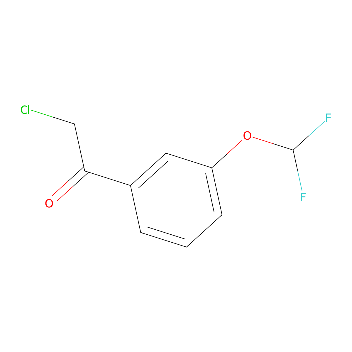 2-Chloro-1-[3-(difluoromethoxy)phenyl]ethan-1-one molecular structure, CAS 1214377-17-9