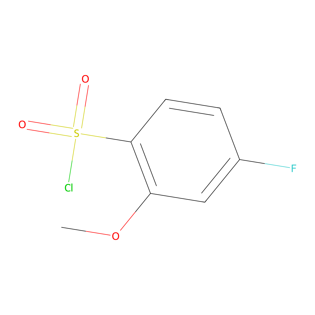 4-Fluoro-2-methoxybenzene-1-sulfonyl chloride molecular structure, CAS 1214377-19-1