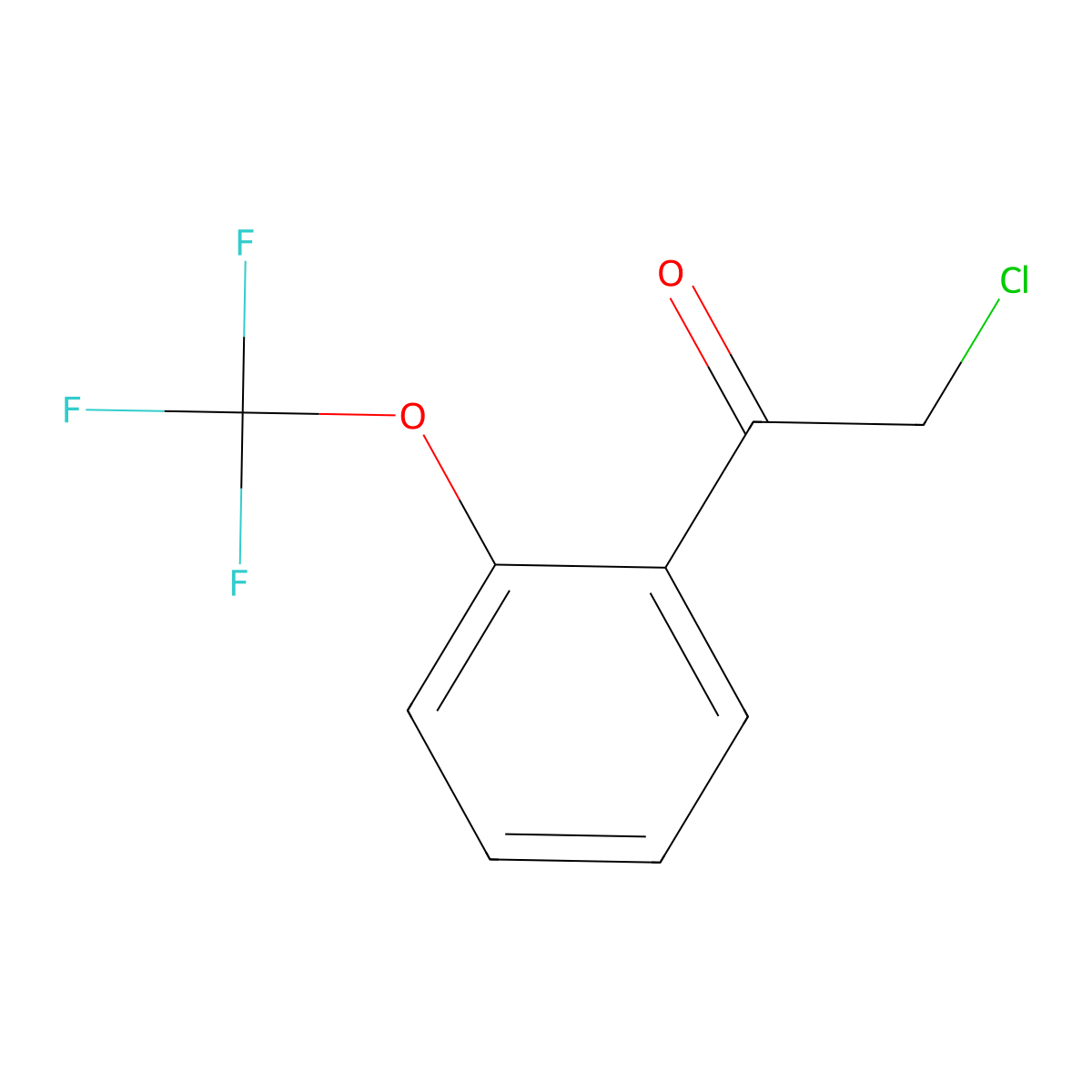 2-Chloro-1-[2-(trifluoromethoxy)phenyl]ethan-1-one molecular structure, CAS 1214377-38-4