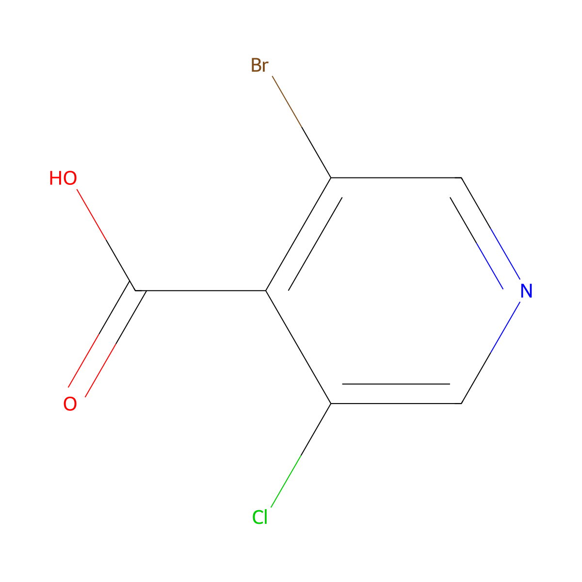 3-Bromo-5-chloropyridine-4-carboxylic acid molecular structure, CAS 1214377-41-9