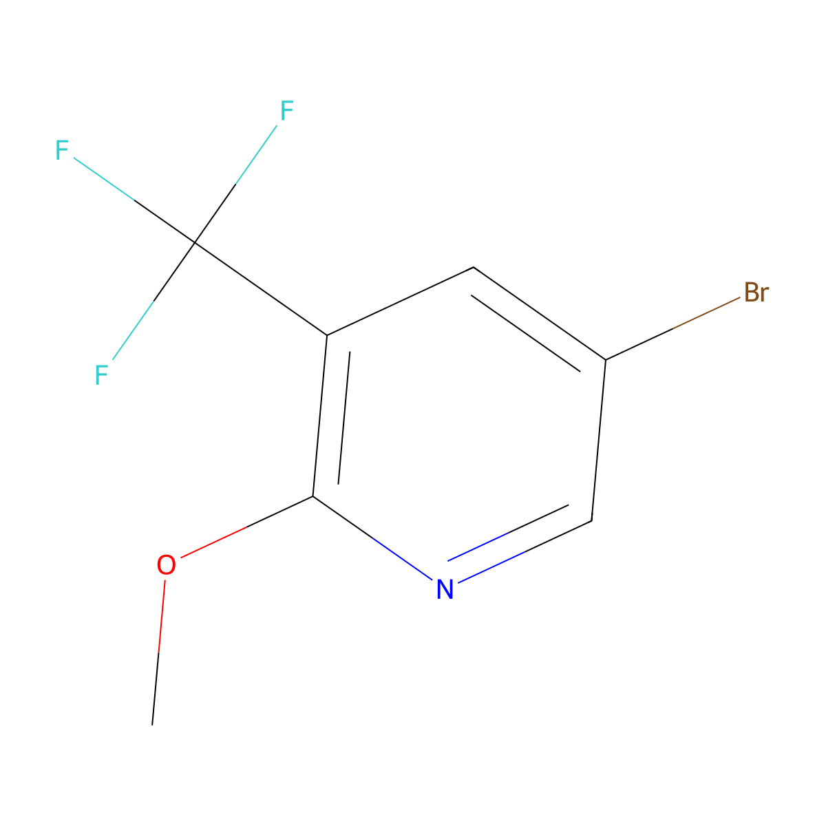 5-Bromo-2-methoxy-3-(trifluoromethyl)pyridine molecular structure, CAS 1214377-42-0