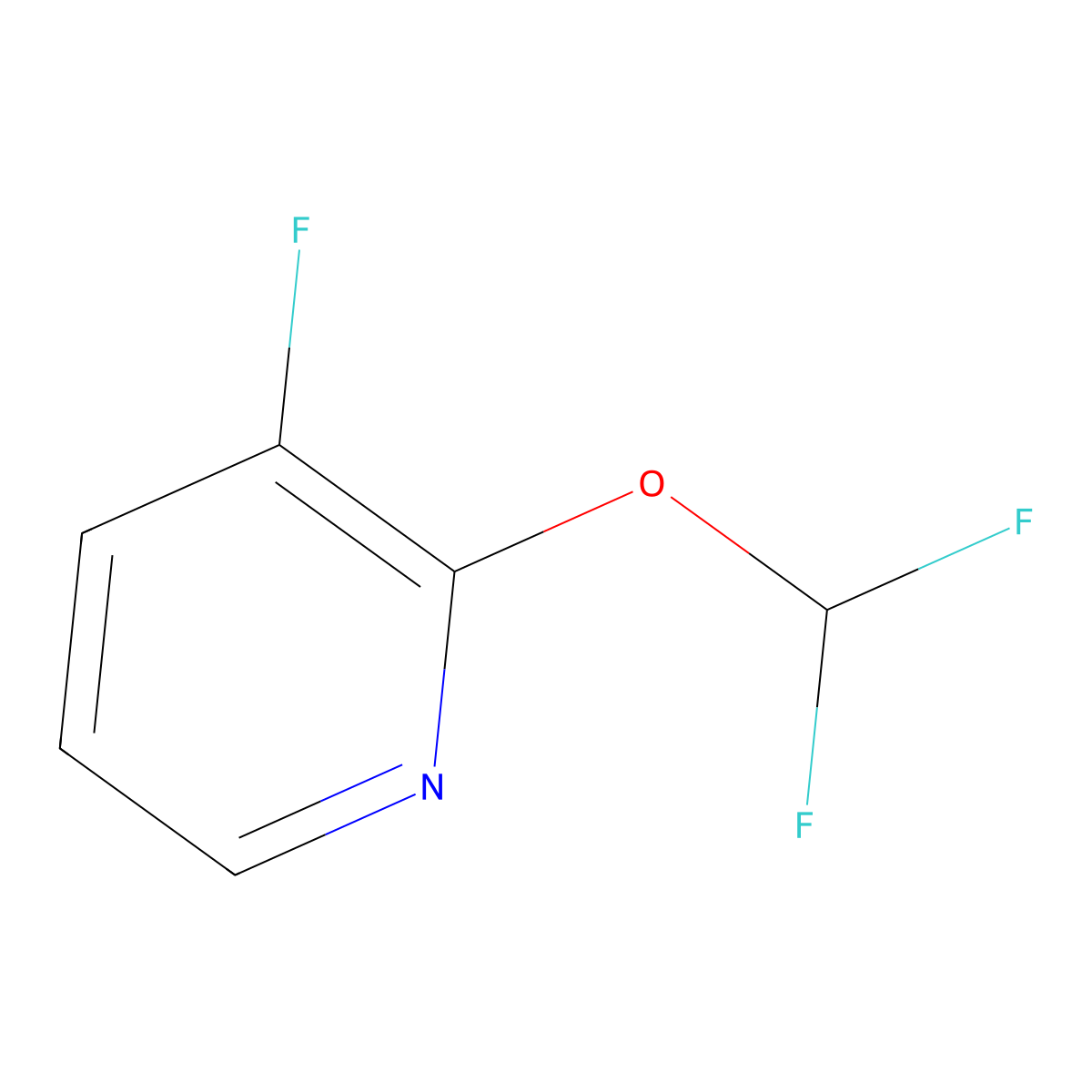 2-(Difluoromethoxy)-3-fluoropyridine molecular structure, CAS 1214377-43-1