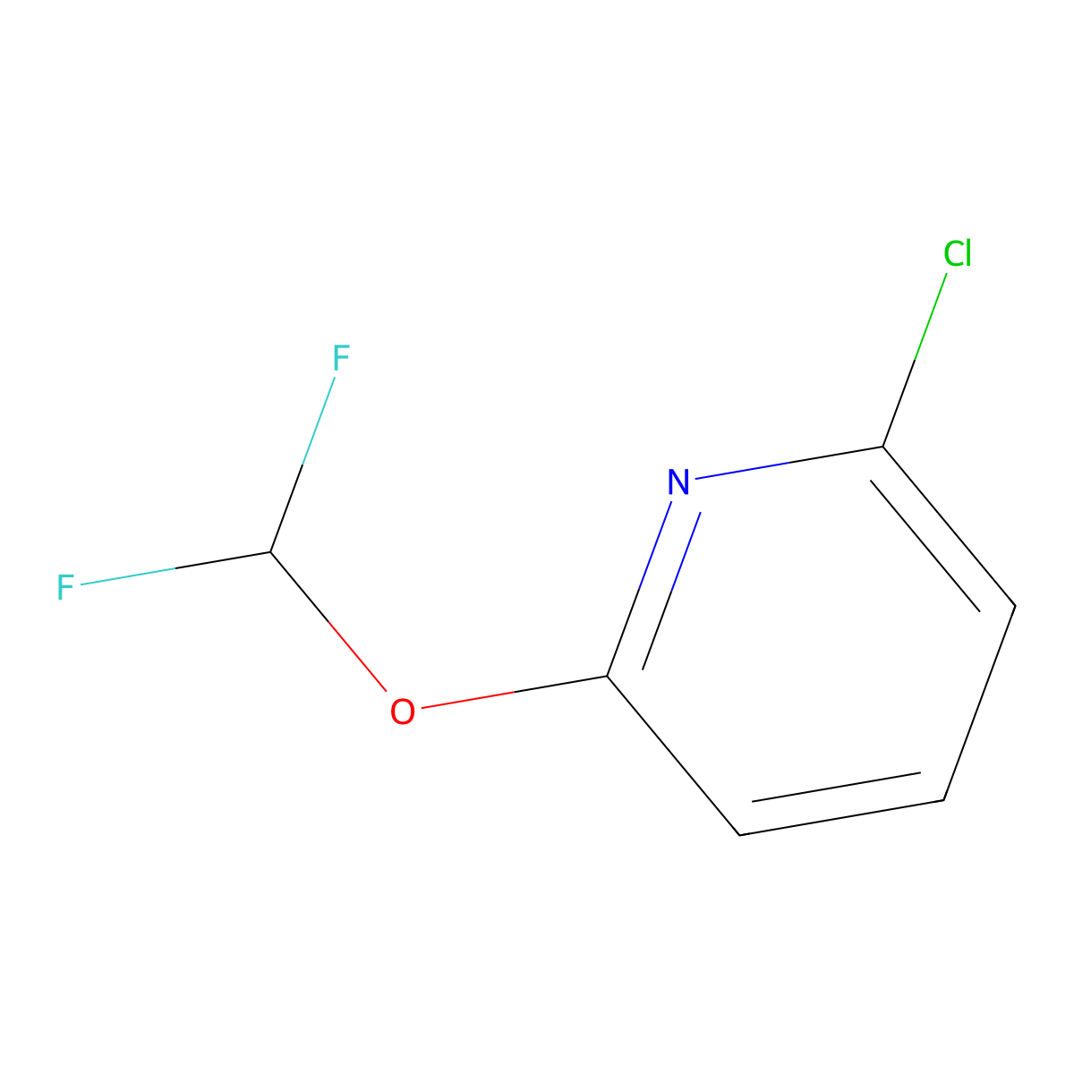 2-Chloro-6-(difluoromethoxy)pyridine molecular structure, CAS 1214377-45-3
