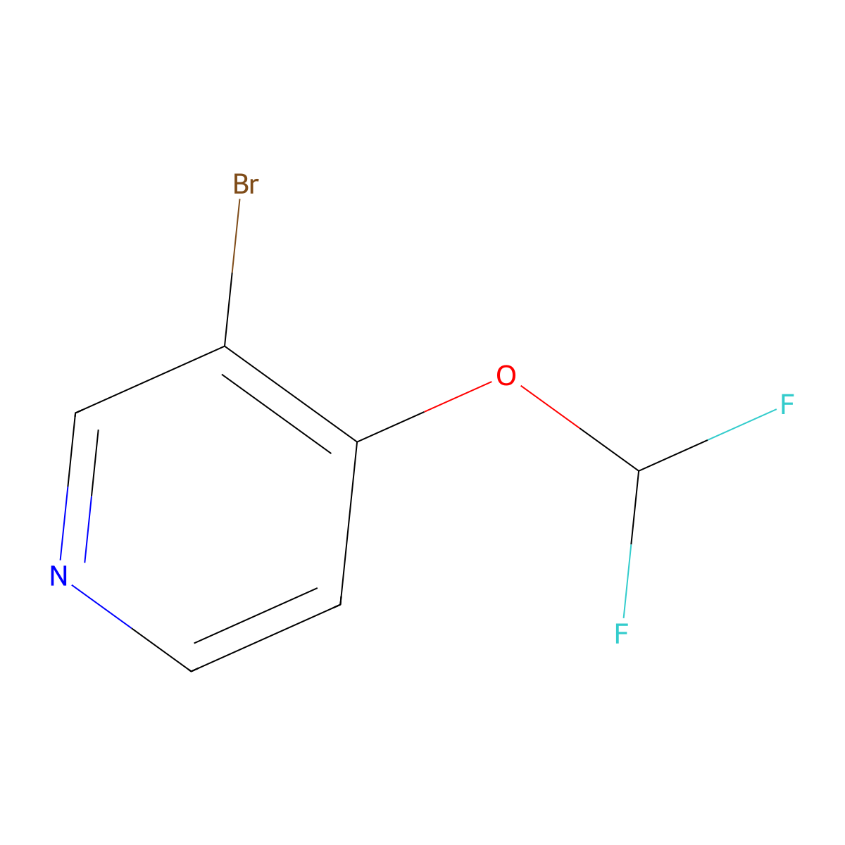 3-Bromo-4-(difluoromethoxy)pyridine molecular structure, CAS 1214377-46-4