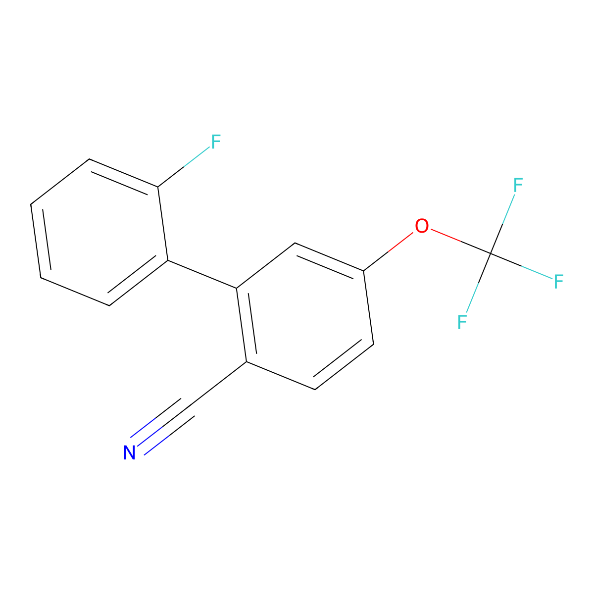 2-(2-Fluorophenyl)-4-(trifluoromethoxy)benzonitrile molecular structure, CAS 1214377-56-6