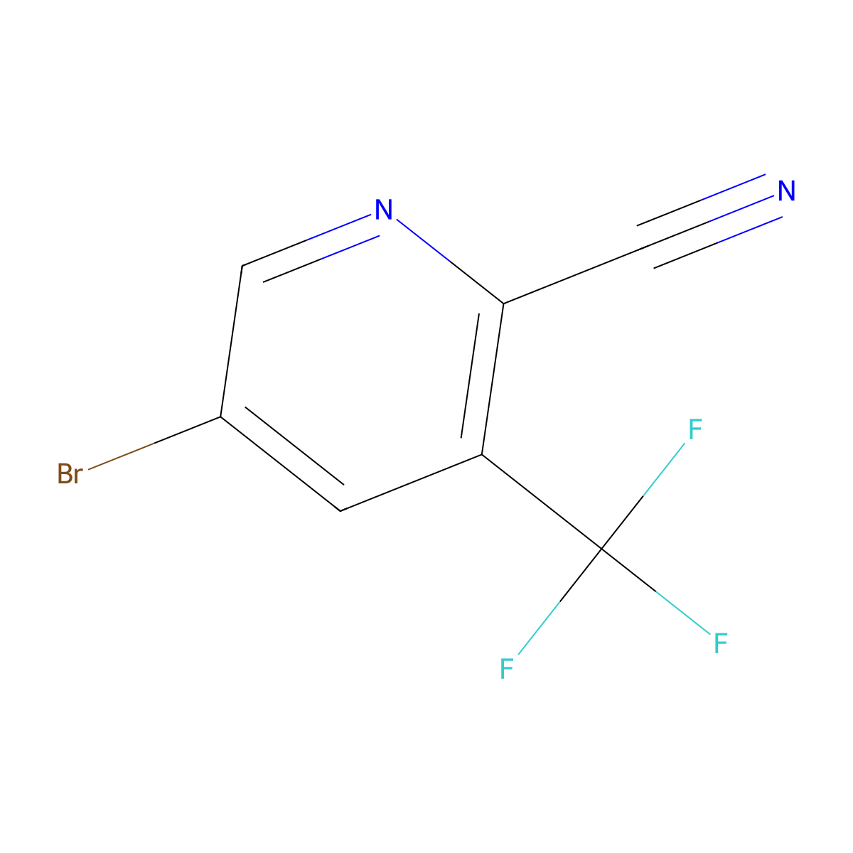 5-Bromo-3-(trifluoromethyl)pyridine-2-carbonitrile molecular structure, CAS 1214377-57-7