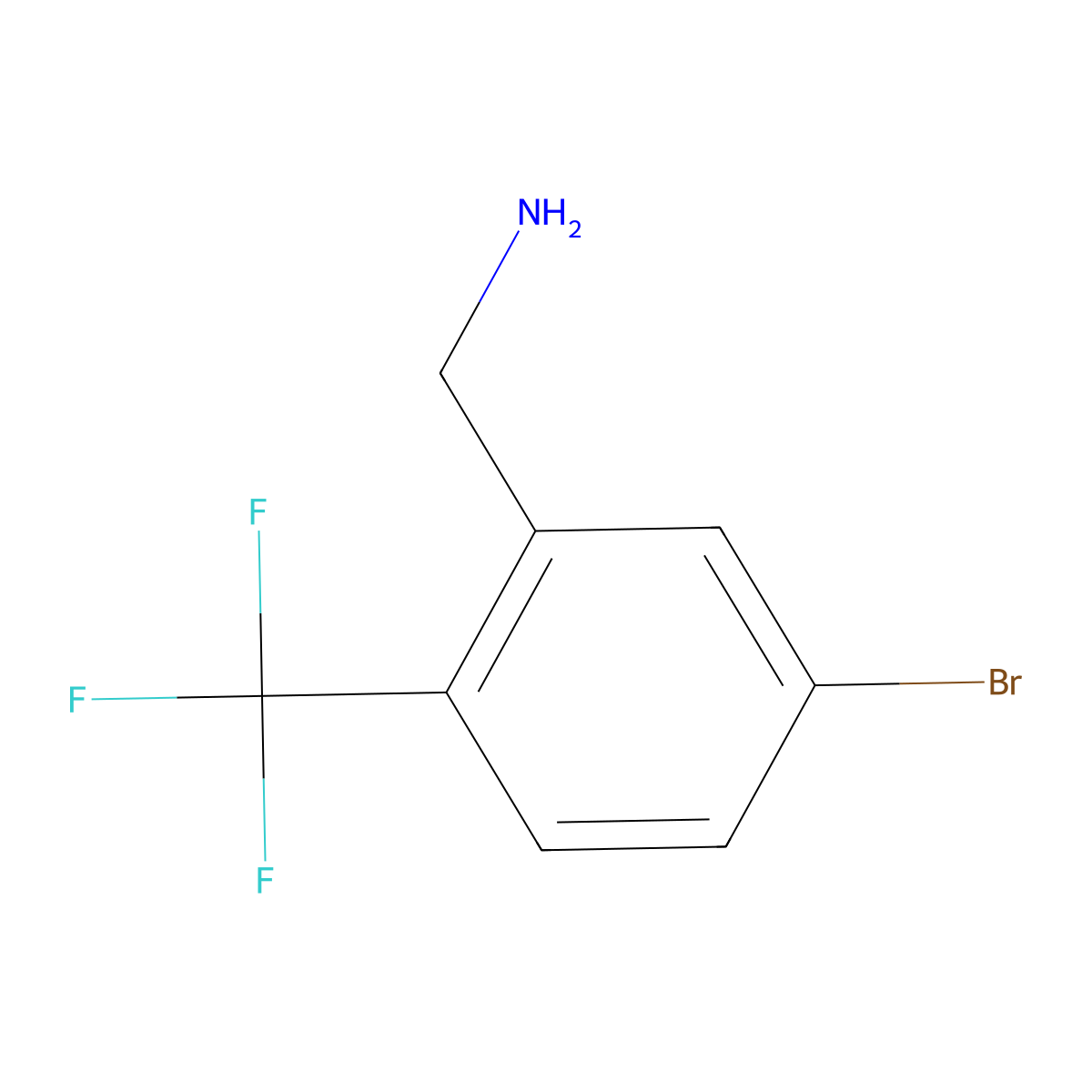 [5-Bromo-2-(trifluoromethyl)phenyl]methanamine molecular structure, CAS 1214377-61-3