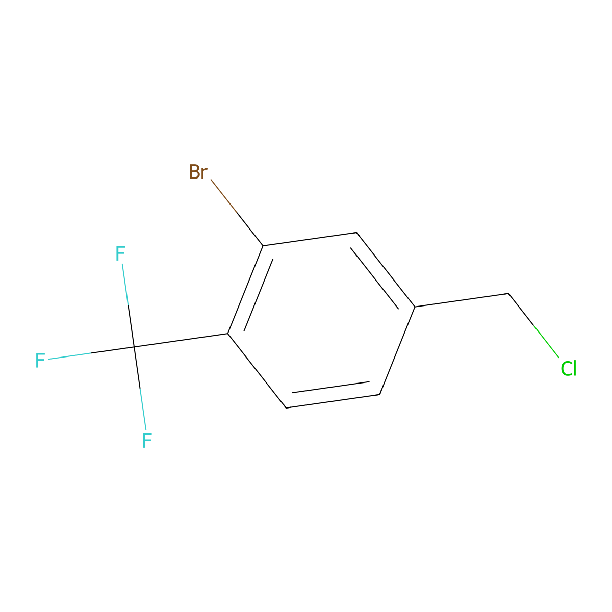 2-Bromo-4-(chloromethyl)-1-(trifluoromethyl)benzene molecular structure, CAS 1214377-66-8