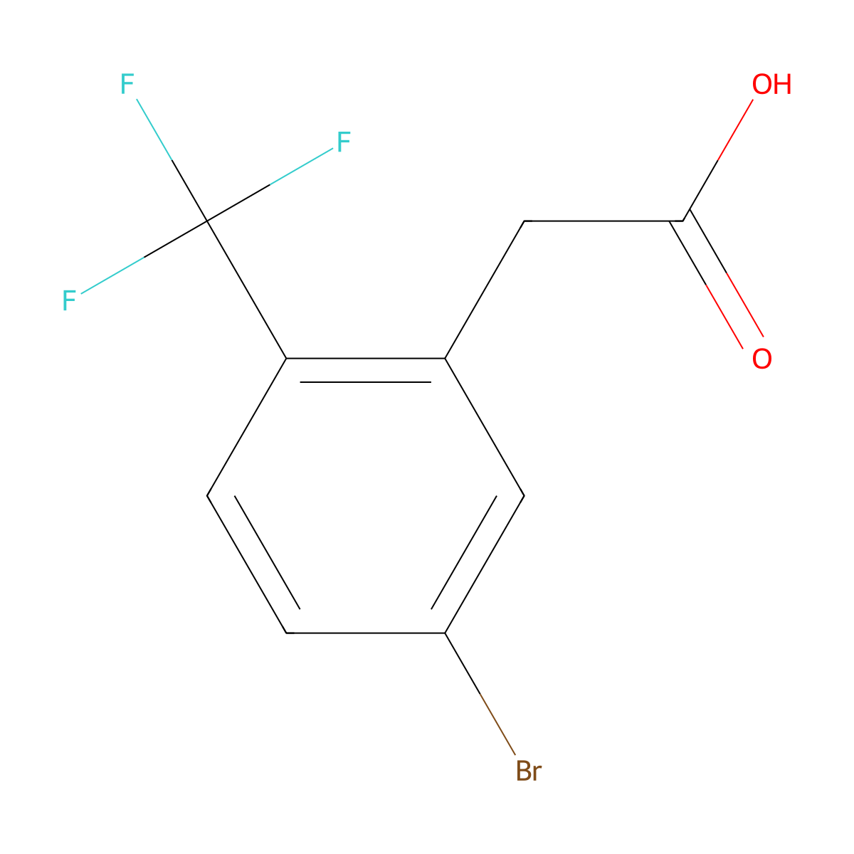 5-Bromo-2-(trifluoromethyl)phenylacetic acid molecular structure, CAS 1214377-70-4