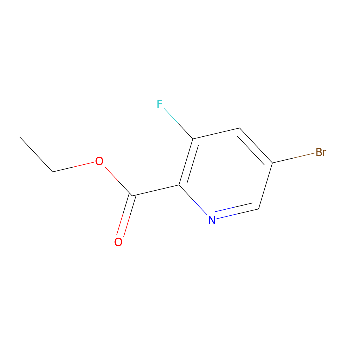 Ethyl 5-bromo-3-fluoropicolinate molecular structure, CAS 1214377-71-5