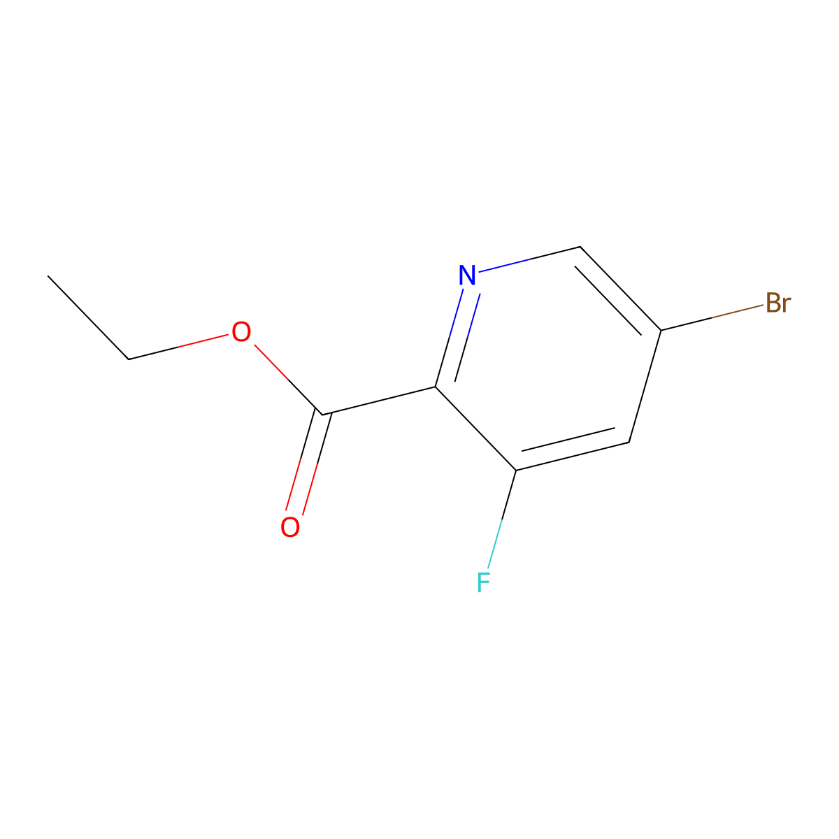 Ethyl 5-bromo-3-fluoropicolinate molecular structure, CAS 1214377-71-5