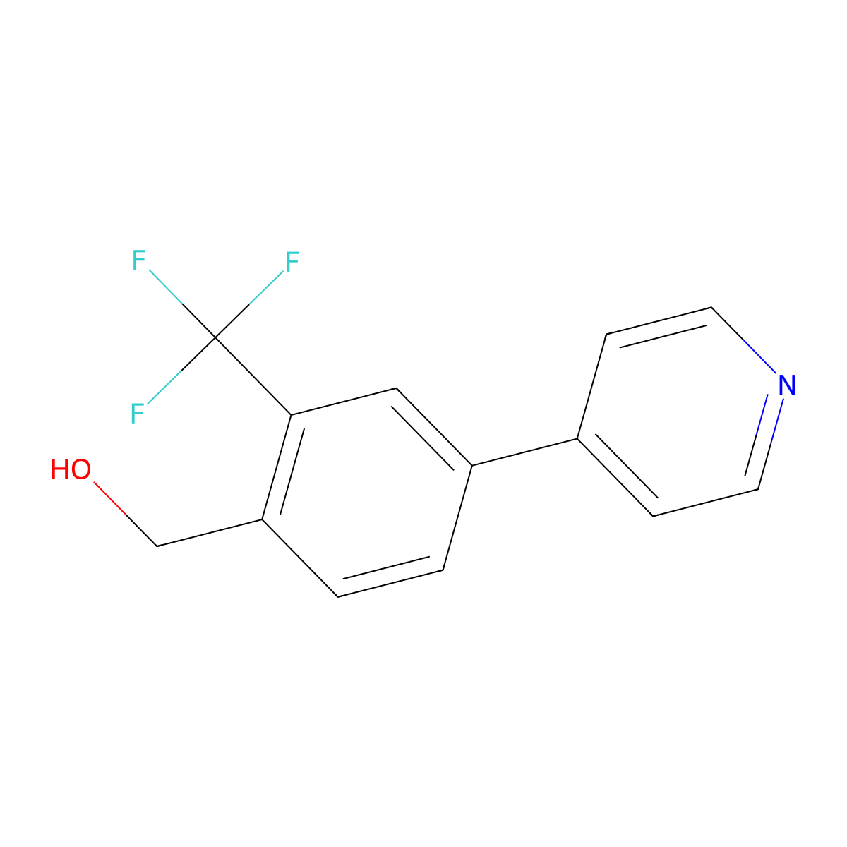[4-(Pyridin-4-yl)-2-(trifluoromethyl)phenyl]methanol molecular structure, CAS 1214377-72-6