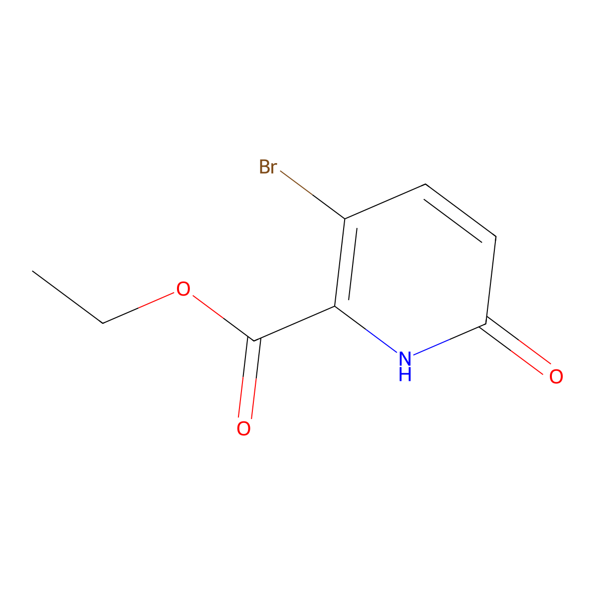 Ethyl 3-bromo-6-hydroxypicolinate molecular structure, CAS 1214377-79-3