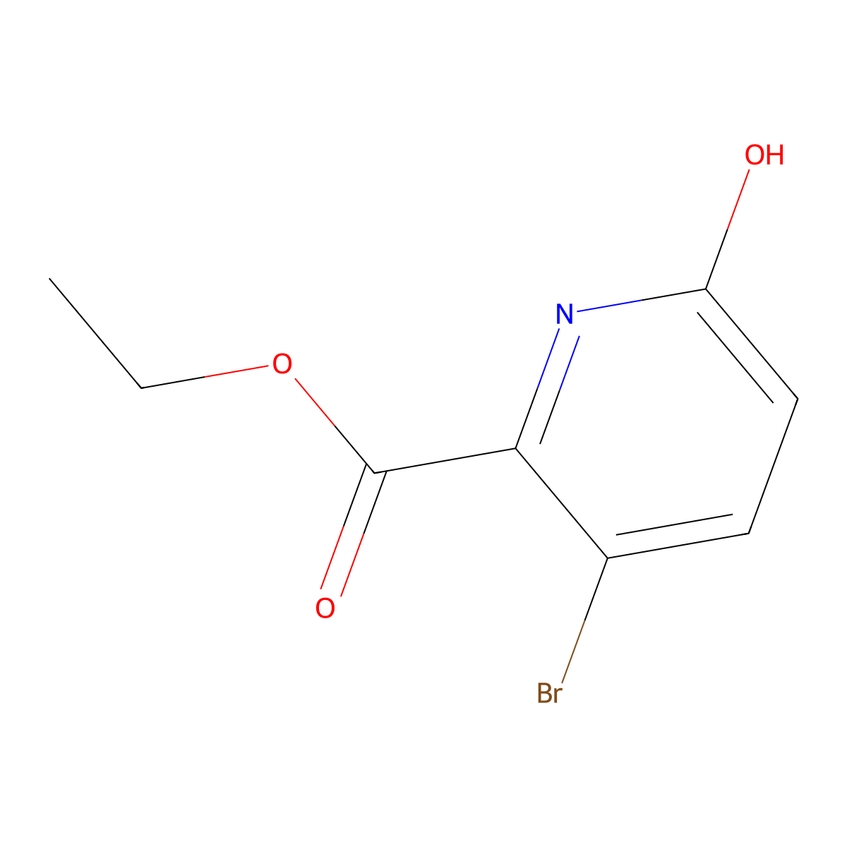 Ethyl 3-bromo-6-hydroxypicolinate molecular structure, CAS 1214377-79-3