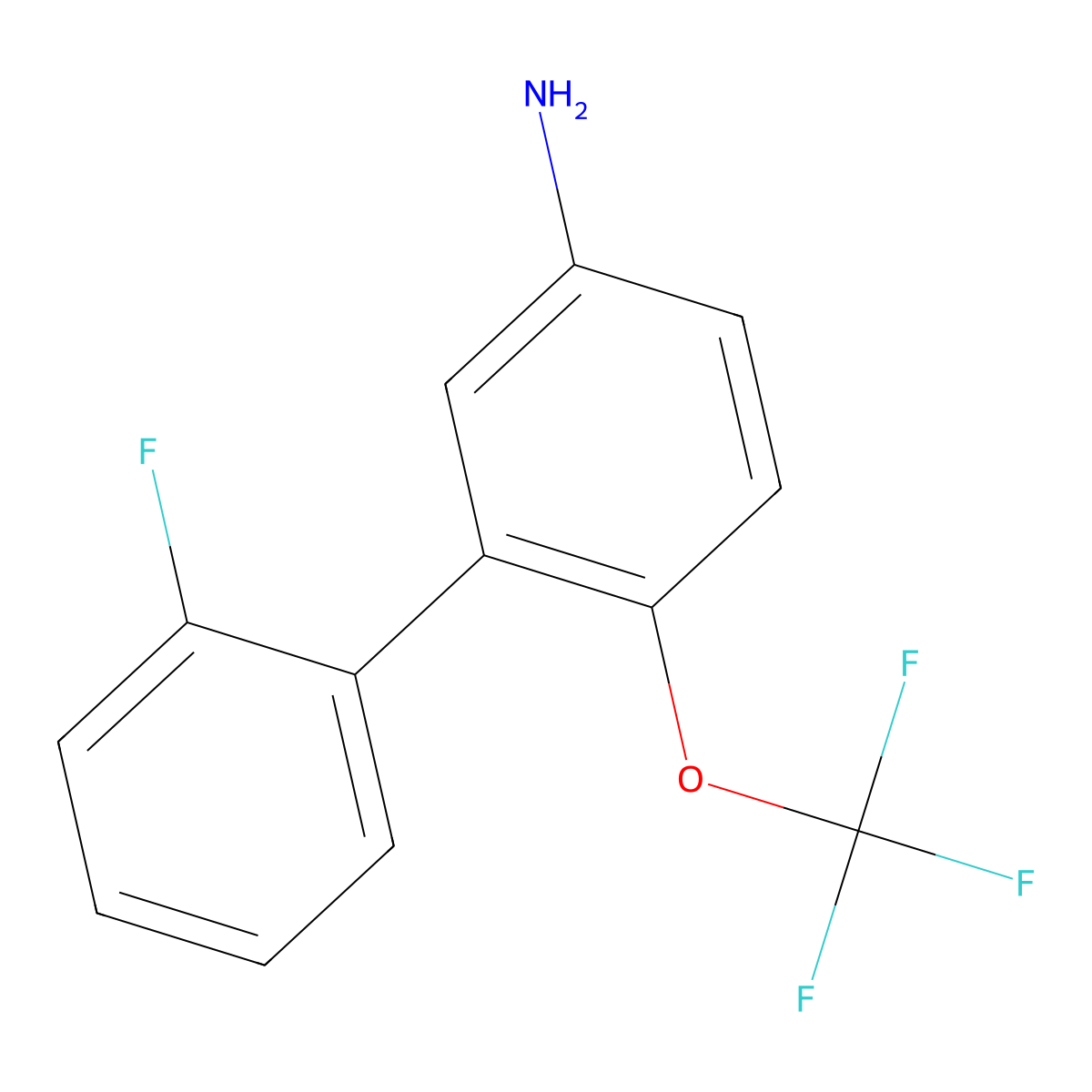 2'-Fluoro-2-(trifluoromethoxy)biphenyl-5-amine molecular structure, CAS 1214377-82-8