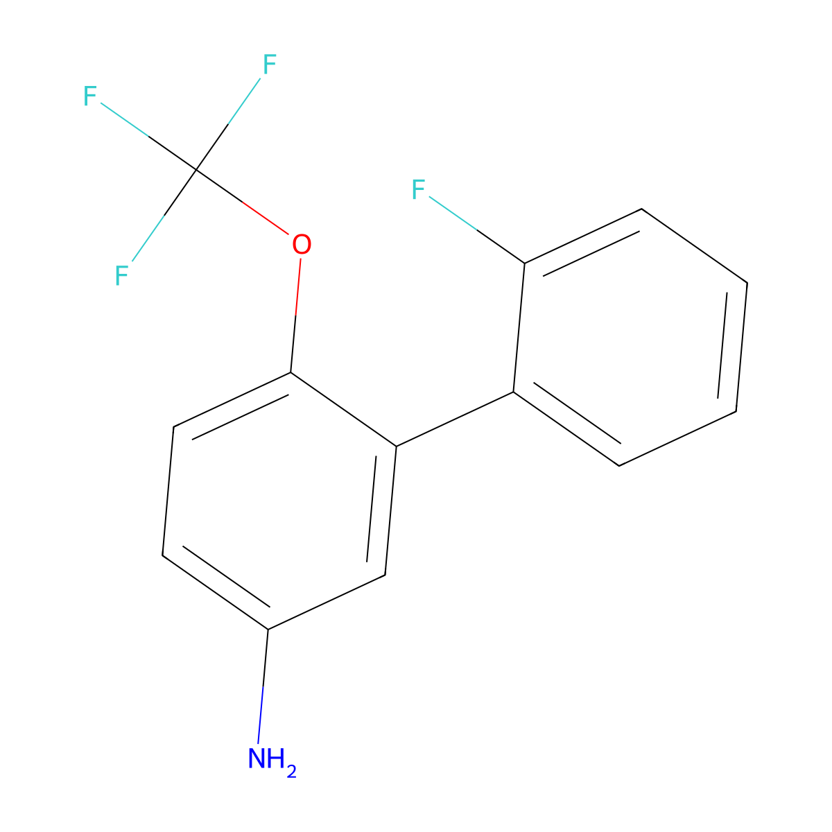 2'-Fluoro-2-(trifluoromethoxy)biphenyl-5-amine molecular structure, CAS 1214377-82-8