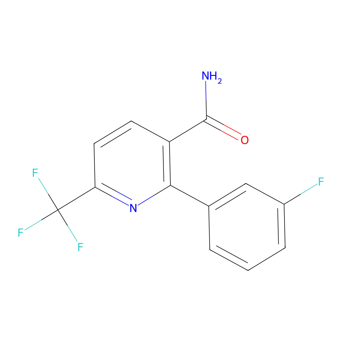 2-(3-Fluorophenyl)-6-(trifluoromethyl)nicotinamide molecular structure, CAS 1214377-84-0