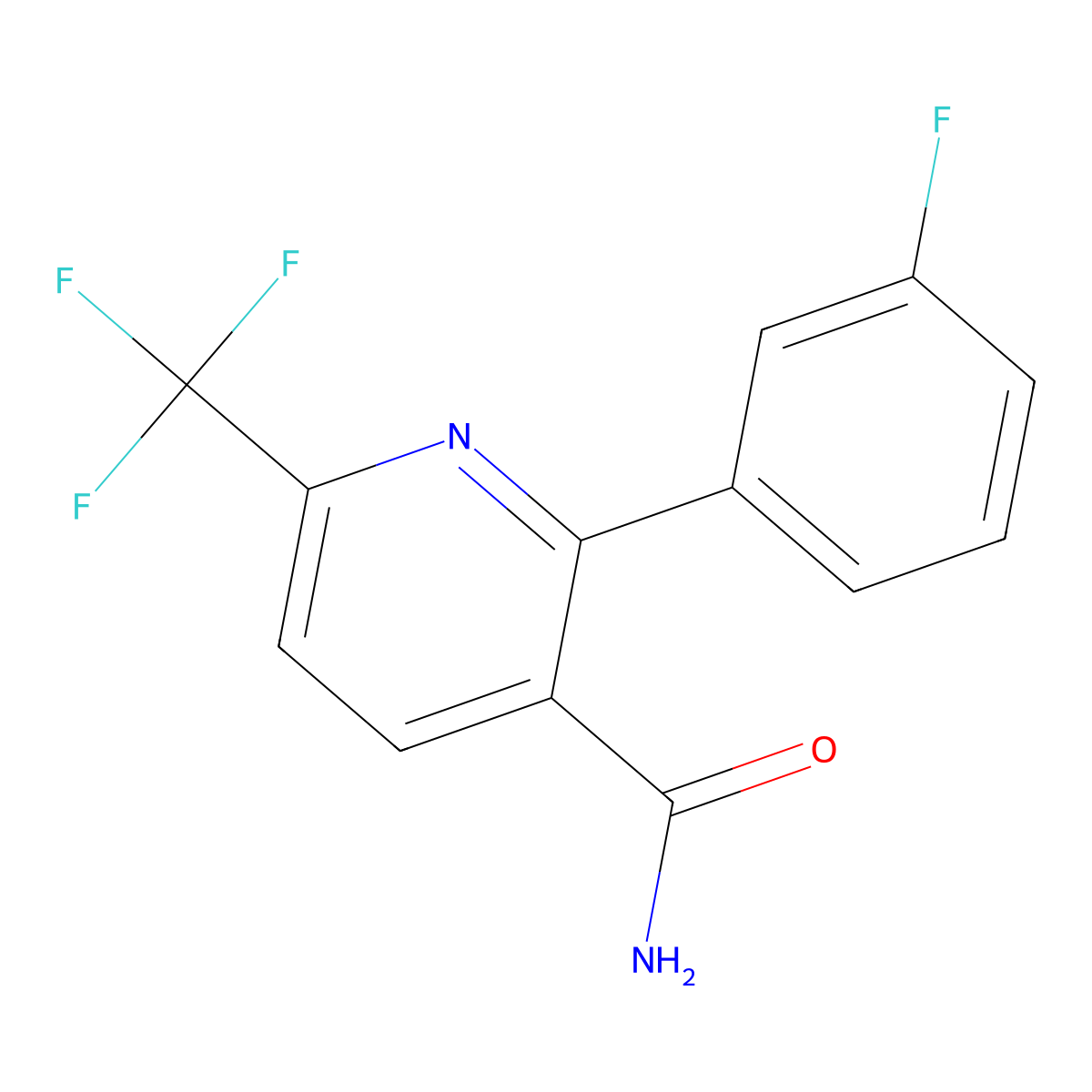 2-(3-Fluorophenyl)-6-(trifluoromethyl)nicotinamide molecular structure, CAS 1214377-84-0