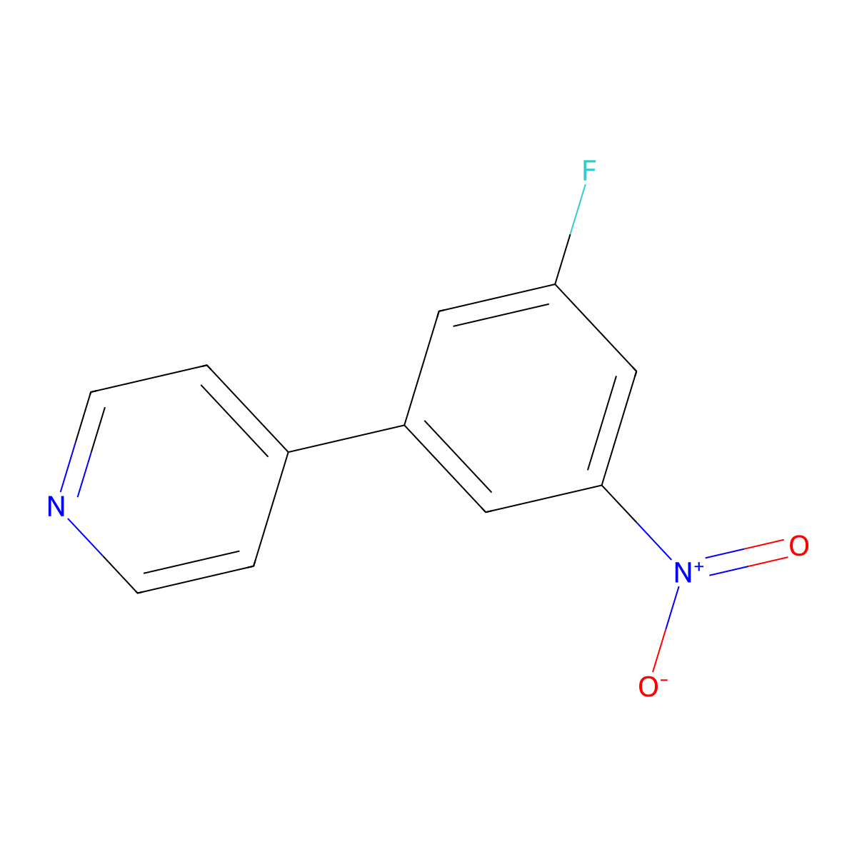 4-(3-Fluoro-5-nitrophenyl)pyridine molecular structure, CAS 1214377-87-3