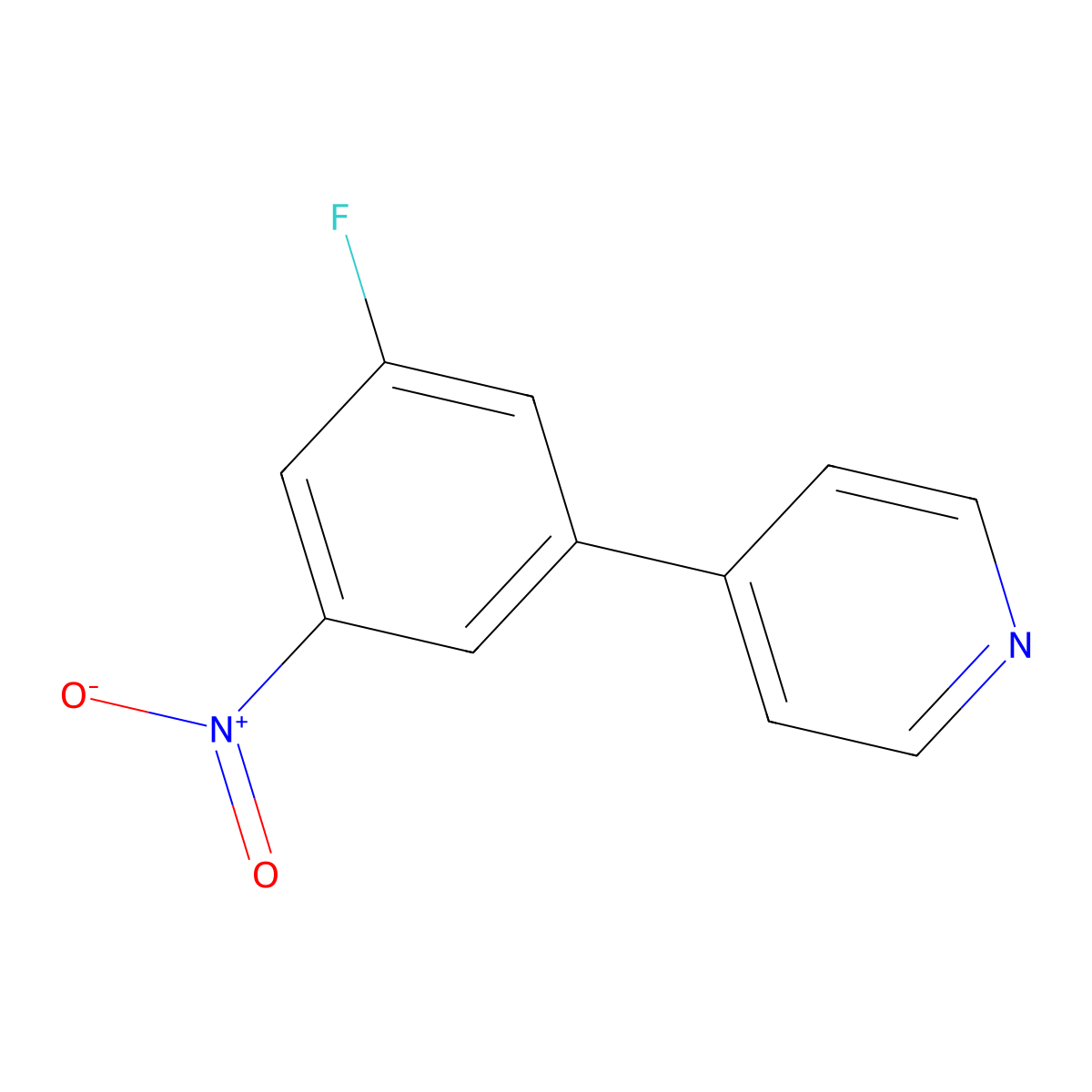 4-(3-Fluoro-5-nitrophenyl)pyridine molecular structure, CAS 1214377-87-3