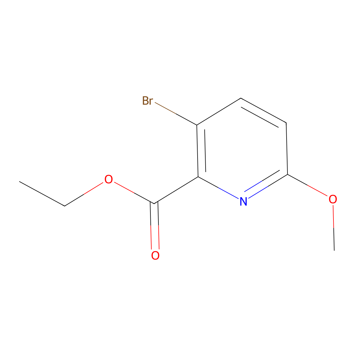 Ethyl 3-bromo-6-methoxypicolinate molecular structure, CAS 1214377-88-4