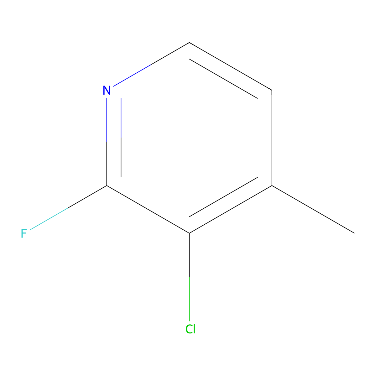 3-Chloro-2-fluoro-4-methylpyridine molecular structure, CAS 1214377-89-5