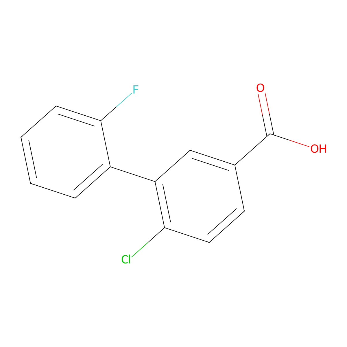 4-Chloro-3-(2-fluorophenyl)benzoic acid molecular structure, CAS 1214377-92-0
